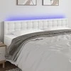 Galvūgalis su LED, baltos spalvos, 200x5x78/88cm, dirbtinė oda