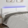 Galvūgalis su LED, baltos spalvos, 200x5x78/88cm, dirbtinė oda