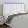 Galvūgalis su LED, baltos spalvos, 203x16x118/128 cm