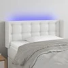 Galvūgalis su LED, baltos spalvos, 83x16x78/88cm, dirbtinė oda