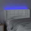 Galvūgalis su LED, baltos spalvos, 83x16x78/88cm, dirbtinė oda