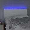 Galvūgalis su LED, baltos spalvos, 90x5x78/88cm, dirbtinė oda