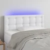 Galvūgalis su LED, baltos spalvos, 90x5x78/88cm, dirbtinė oda