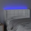 Galvūgalis su LED, baltos spalvos, 93x16x78/88cm, dirbtinė oda