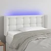 Galvūgalis su LED, baltos spalvos, 93x16x78/88cm, dirbtinė oda