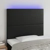 Galvūgalis su LED, juodos spalvos, 100x5x118/128cm dirbtinė oda