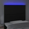 Galvūgalis su LED, juodos spalvos, 100x5x118/128cm dirbtinė oda