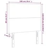 Galvūgalis su LED, juodos spalvos, 100x5x118/128cm, audinys