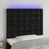 Galvūgalis su LED, juodos spalvos, 100x5x118/128cm dirbtinė oda