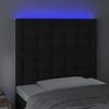 Galvūgalis su LED, juodos spalvos, 100x5x118/128cm dirbtinė oda