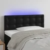Galvūgalis su LED, juodos spalvos, 100x5x78/88cm, dirbtinė oda