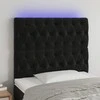 Galvūgalis su LED, juodos spalvos, 100x7x118/128cm, aksomas