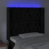Galvūgalis su LED, juodos spalvos, 103x16x118/128cm, aksomas