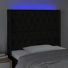 Galvūgalis su LED, juodos spalvos, 103x16x118/128cm, audinys
