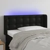 Galvūgalis su LED, juodos spalvos, 103x16x78/88cm, dirbtinė oda