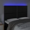 Galvūgalis su LED, juodos spalvos, 144x5x118/128cm dirbtinė oda