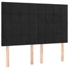 Galvūgalis su LED, juodos spalvos, 144x5x118/128cm, aksomas