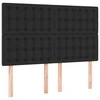 Galvūgalis su LED, juodos spalvos, 144x5x118/128cm dirbtinė oda