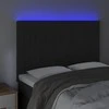 Galvūgalis su LED, juodos spalvos, 144x5x118/128cm, aksomas