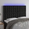 Galvūgalis su LED, juodos spalvos, 144x5x118/128cm, aksomas