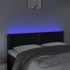 Galvūgalis su LED, juodos spalvos, 144x5x78/88cm, aksomas