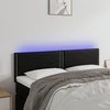 Galvūgalis su LED, juodos spalvos, 144x5x78/88cm, dirbtinė oda