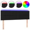 Galvūgalis su LED, juodos spalvos, 144x5x78/88cm, audinys