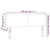Galvūgalis su LED, juodos spalvos, 144x5x78/88cm, audinys
