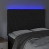 Galvūgalis su LED, juodos spalvos, 144x7x118/128cm, aksomas