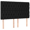Galvūgalis su LED, juodos spalvos, 144x7x118/128cm, audinys