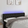 Galvūgalis su LED, juodos spalvos, 144x7x78/88cm, audinys