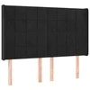 Galvūgalis su LED, juodos spalvos, 147x16x118/128cm, aksomas