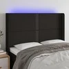 Galvūgalis su LED, juodos spalvos, 147x16x118/128cm, audinys