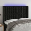 Galvūgalis su LED, juodos spalvos, 147x16x118/128cm, aksomas