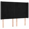 Galvūgalis su LED, juodos spalvos, 147x16x118/128cm, aksomas