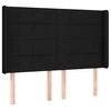 Galvūgalis su LED, juodos spalvos, 147x16x118/128cm, audinys