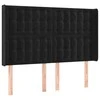 Galvūgalis su LED, juodos spalvos, 147x16x118/128cm, aksomas
