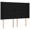 Galvūgalis su LED, juodos spalvos, 147x16x118/128cm, audinys