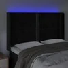 Galvūgalis su LED, juodos spalvos, 147x16x118/128cm, aksomas