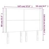 Galvūgalis su LED, juodos spalvos, 147x16x118/128cm, aksomas