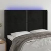 Galvūgalis su LED, juodos spalvos, 147x16x118/128cm, aksomas