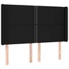Galvūgalis su LED, juodos spalvos, 147x16x118/128cm, audinys