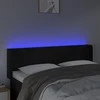 Galvūgalis su LED, juodos spalvos, 147x16x78/88cm, aksomas