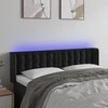 Galvūgalis su LED, juodos spalvos, 147x16x78/88cm, aksomas