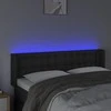 Galvūgalis su LED, juodos spalvos, 147x16x78/88cm, dirbtinė oda