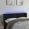 Galvūgalis su LED, juodos spalvos, 147x16x78/88cm, aksomas