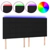 Galvūgalis su LED, juodos spalvos, 160x5x118/128cm, audinys