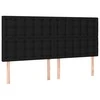 Galvūgalis su LED, juodos spalvos, 160x5x118/128cm, audinys