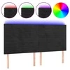 Galvūgalis su LED, juodos spalvos, 160x5x118/128cm, aksomas