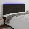 Galvūgalis su LED, juodos spalvos, 160x5x118/128cm, audinys